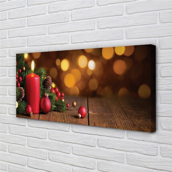 Quadro su tela Tavolette per ramoscelli a lume di candela 100x50 cm