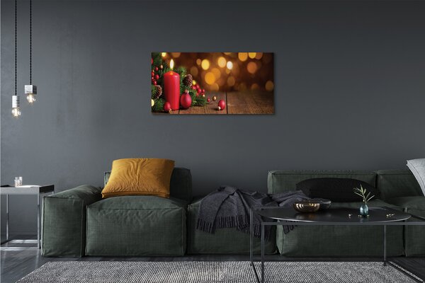 Quadro su tela Tavolette per ramoscelli a lume di candela 100x50 cm