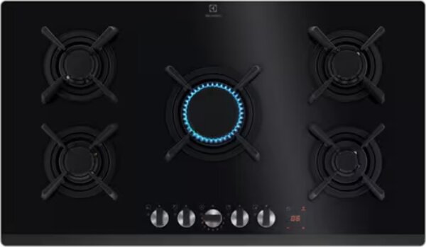 Electrolux Piano Cottura Gas 5 Fuochi 90 cm in Vetro colore Nero - KGG953753K