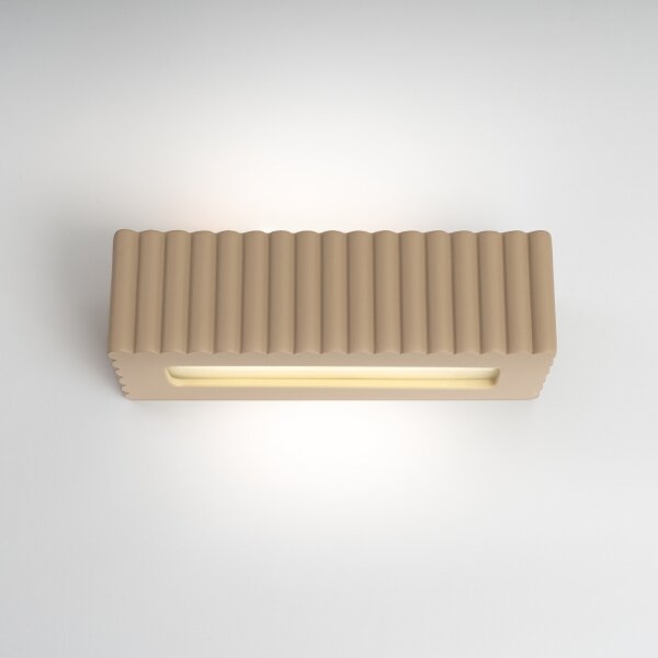 Sollux SL.1887 - Applique RIGATA 1xE27/15W/230V ceramica/taupe
