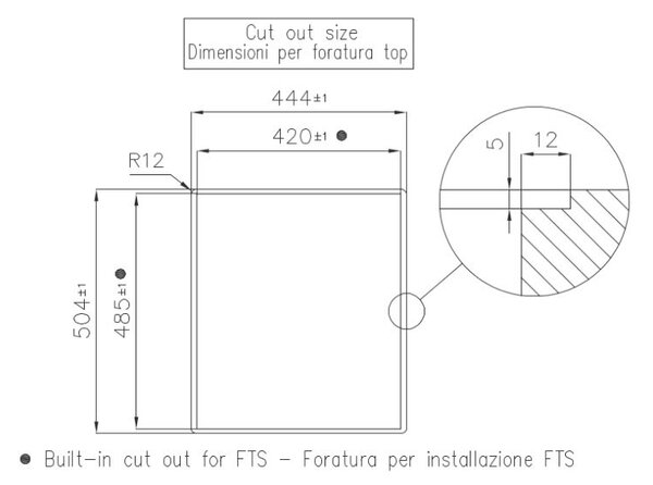FOSTER Piano Cottura Induzione 3 Fuochi Larghezza 44 cm Piano in Vetroceramica colore Nero - 7373 300 S1000 Induction
