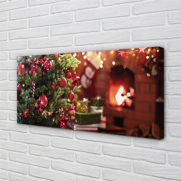 Quadro su tela Regali delle palline dell'albero di Natale 100x50 cm