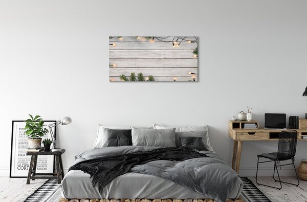Quadro su tela Rami del legno di lampade 100x50 cm