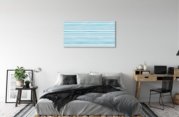 Quadro su tela Strisce blu 100x50 cm