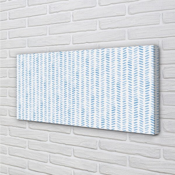 Quadro su tela Strisce blu di herringone 100x50 cm