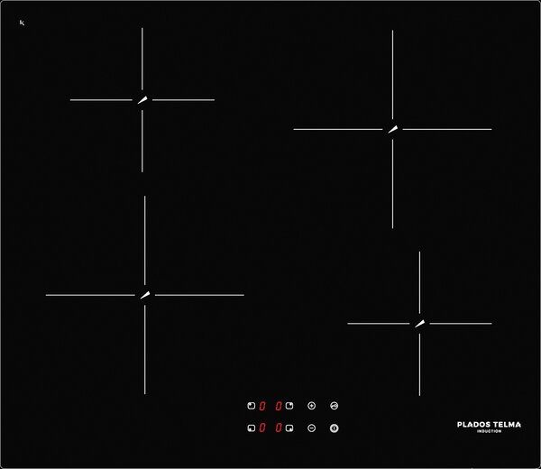 Plados Piano Cottura Induzione 4 Fuochi 60 cm Vetroceramica colore Nero - PBIM640C