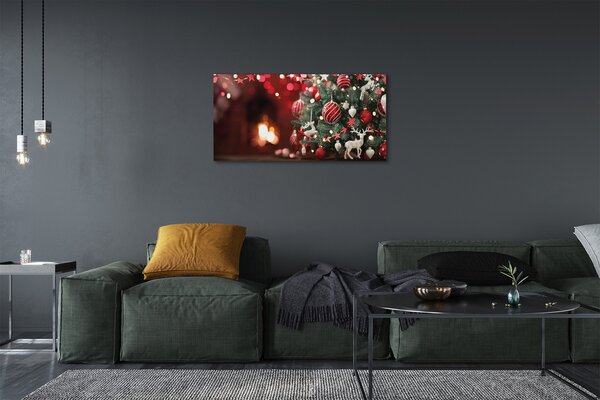 Quadro su tela Palpebre dell'albero di Natale 100x50 cm