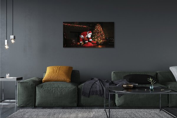 Quadro su tela Decorazioni per regali degli alberi di Natale Babbo Natale 100x50 cm