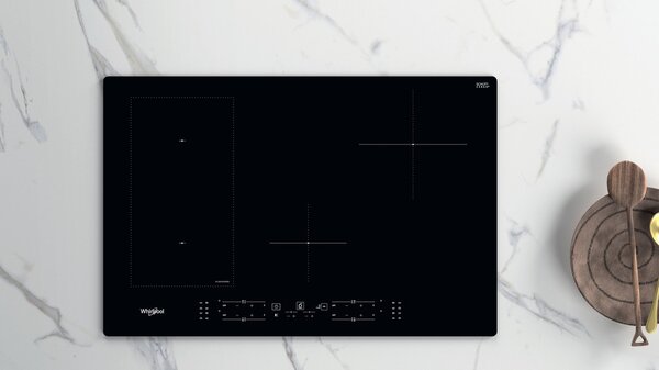Whirlpool Piano Cottura Induzione 4 Fuochi FlexiCook 77 cm colore Nero - WLB2977NE