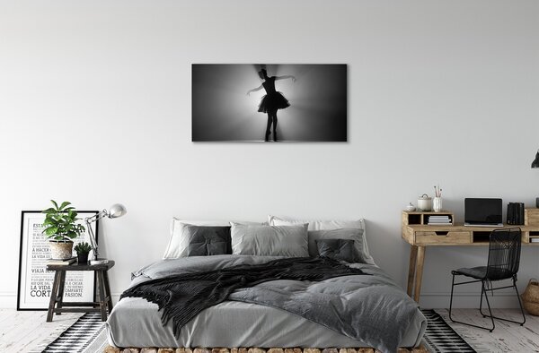 Quadro su tela Sfondo grigio ballerina 100x50 cm