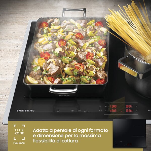 Samsung Piano Cottura Induzione 4 Fuochi Flex Zone 60 cm colore Nero - NZ64B5045GK/U1
