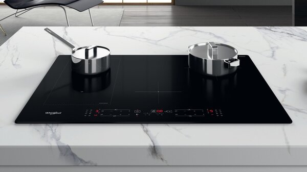 Whirlpool Piano Cottura Induzione 4 Fuochi FlexiCook 77 cm colore Nero - WLB2977NE