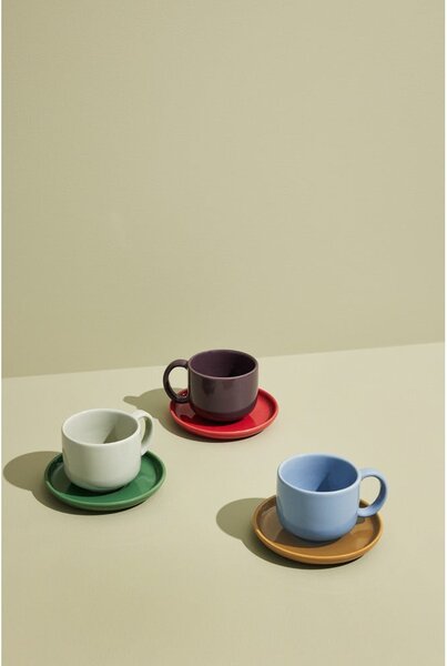 Tazza blu e marrone chiaro in gres Amare - Hübsch