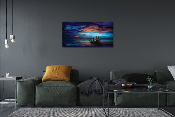 Quadro su tela Clouds Sea sera 100x50 cm