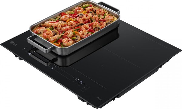 Lg Piano Cottura Induzione 4 Fuochi Larghezza 59 cm (2 Zone Flex) in Vetroceramica Wi-Fi colore Nero - CBIZ2437B