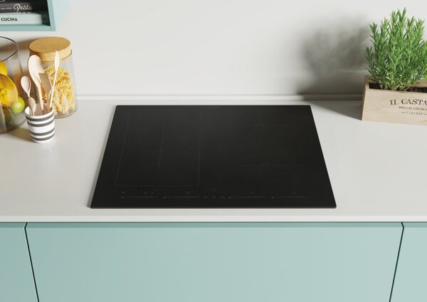 Candy Piano Cottura Induzione 4 Fuochi Larghezza 59 cm in Vetroceramica colore Nero - CETPS64MCWFTT/1 Moderna