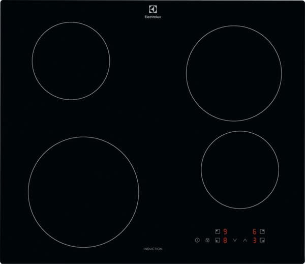 Electrolux Piano Cottura Induzione 4 Fuochi Larghezza 59 cm in Vetroceramica colore Nero - EIB60424C Serie 300
