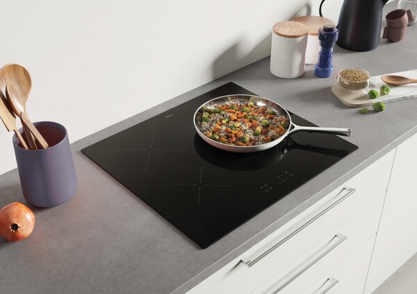 Hoover Piano Cottura Induzione 4 Fuochi Larghezza 59 cm in Vetroceramica colore Nero - HI642C/E1 H-HOB 300 INDUCTION