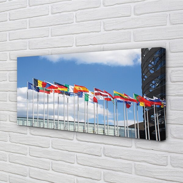 Quadro su tela Alcune bandiere 100x50 cm