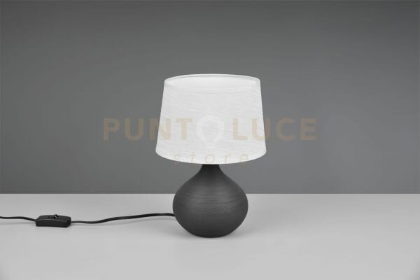 Martin lampada da tavolo base ceramica pera marrone paralume sabbia