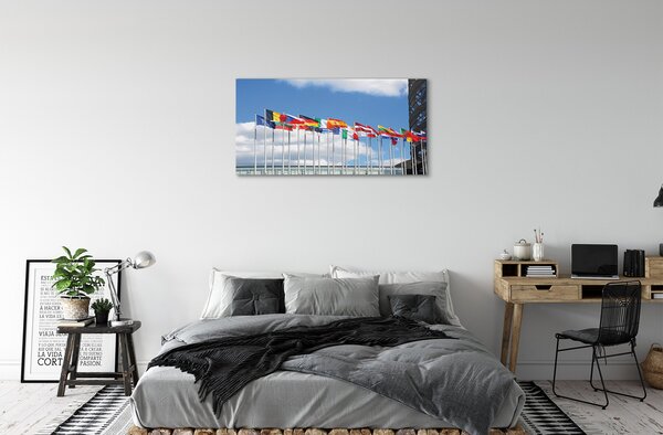 Quadro su tela Alcune bandiere 100x50 cm