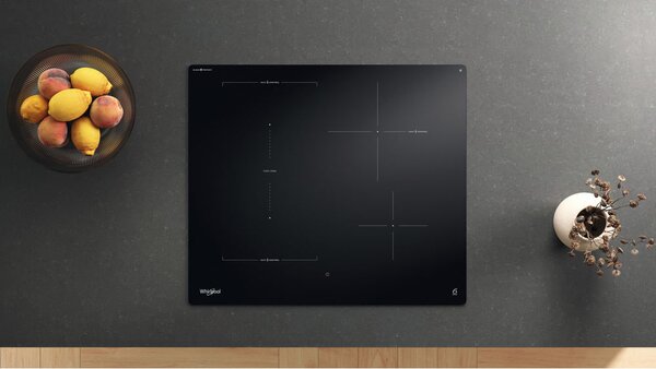 Whirlpool Piano Cottura Induzione 4 Fuochi Larghezza 59 cm in Vetroceramica Tecnologia 6 SENSO colore Nero - WTX6014DCF