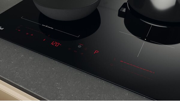 Whirlpool Piano Cottura Induzione 4 Fuochi Larghezza 59 cm in Vetroceramica Tecnologia 6 SENSO colore Nero - WTX6014DCF