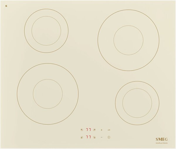 Smeg Piano Cottura Induzione 4 Fuochi Larghezza 60 cm in Vetro colore Crema - SI2641DP Universal
