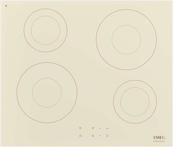 Smeg Piano Cottura Induzione 4 Fuochi Larghezza 60 cm in Vetro colore Crema - SI2641DP Universal