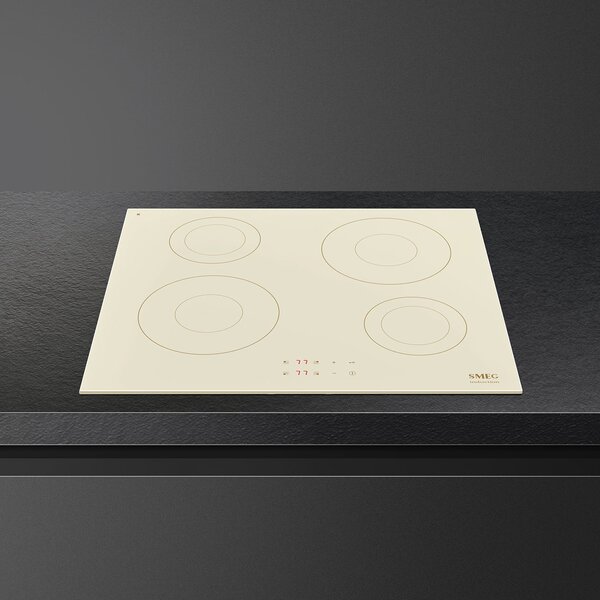Smeg Piano Cottura Induzione 4 Fuochi Larghezza 60 cm in Vetro colore Crema - SI2641DP Universal