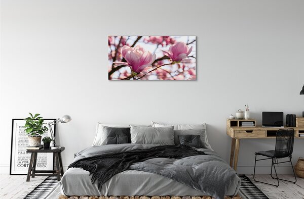 Quadro su tela Alberi magnolia 100x50 cm