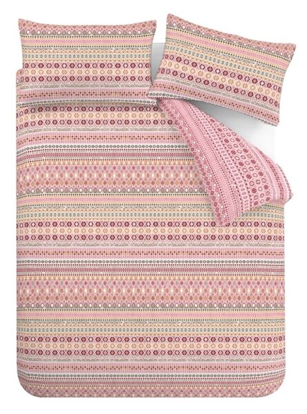 Biancheria da letto singola in flanella rossa 135x200 cm Fair isle - Catherine Lansfield