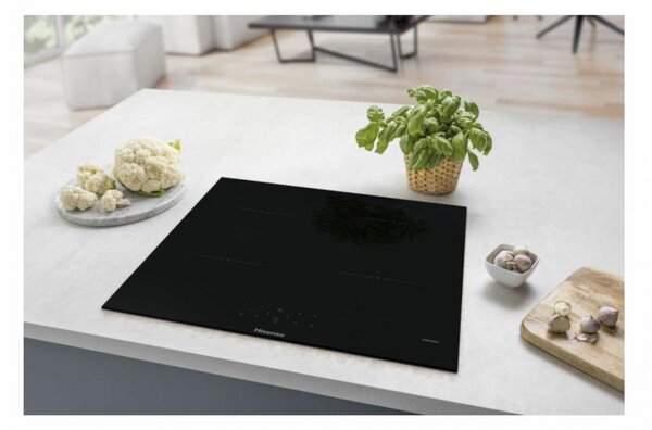 Hisense Piano Cottura Induzione 4 Fuochi Larghezza 60 cm in Vetroceramica colore Nero - HI601FM