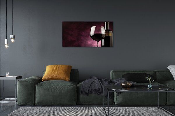 Foto quadro su tela Bottiglia Fina e un bicchiere 100x50 cm