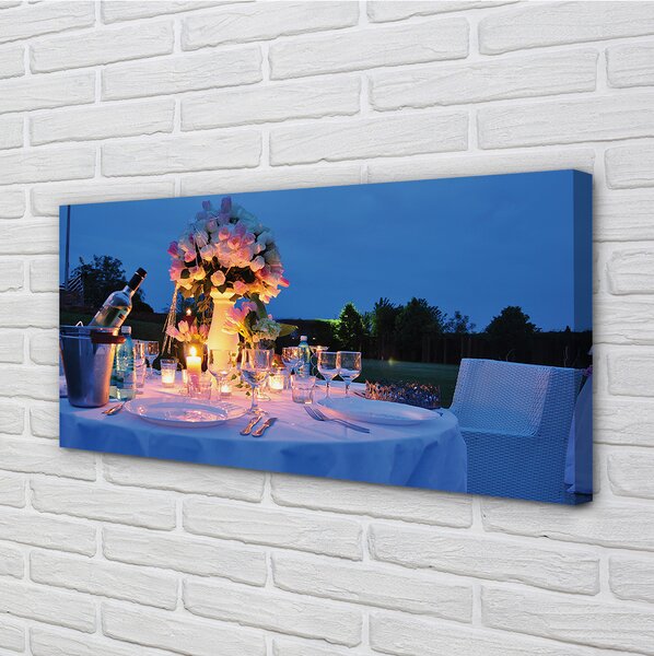 Quadro su tela TULIPI DI VINO ROSES CENA 100x50 cm