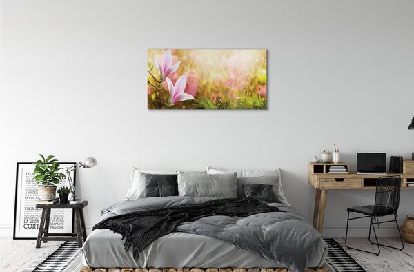 Quadro su tela Magnolia Trees Sun 100x50 cm