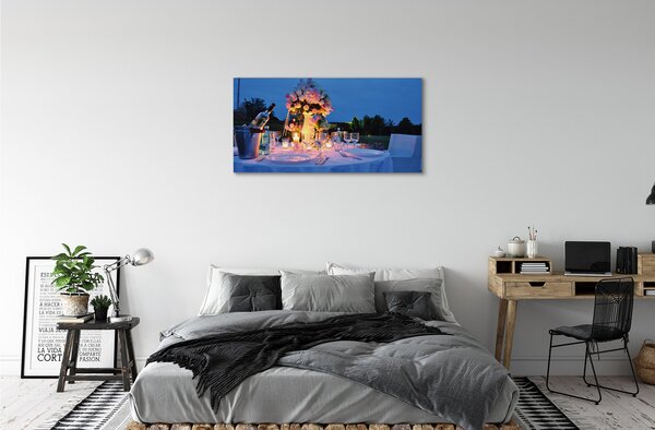 Quadro su tela TULIPI DI VINO ROSES CENA 100x50 cm