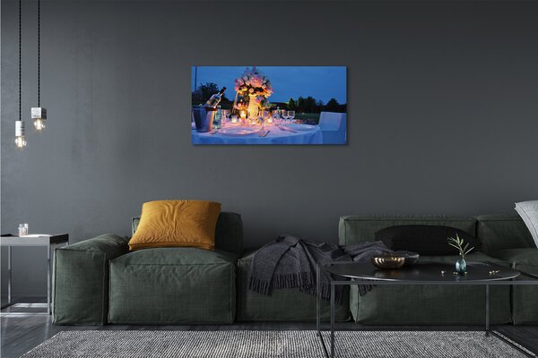 Quadro su tela TULIPI DI VINO ROSES CENA 100x50 cm