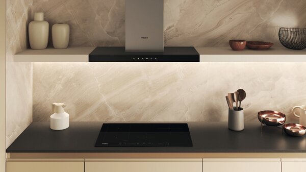 Whirlpool Piano Cottura Induzione 4 Fuochi Larghezza 77 cm vetroceramica tecnologia FlexiCook colore Nero - WL S2177 CPNE