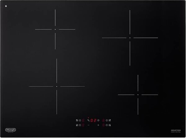 De Longhi Piano Cottura Induzione 4 Fuochi Larghezza 70 cm in Vetroceramica colore Nero - PIN 72