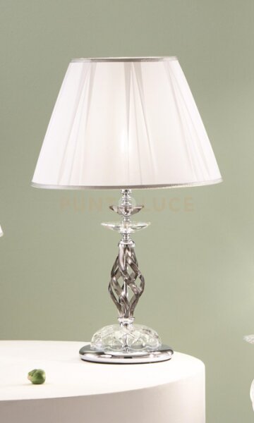 Lume piccolo 1306 1 luce fume' e cromo attacco e14 h.30+19cm