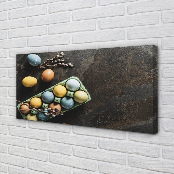 Quadro su tela Uova di base 100x50 cm