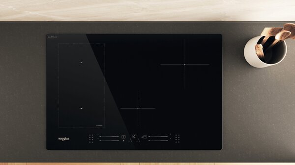 Whirlpool Piano Cottura Induzione 4 Fuochi Larghezza 77 cm vetroceramica tecnologia FlexiCook colore Nero - WL S2177 CPNE