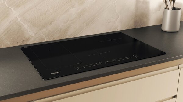 Whirlpool Piano Cottura Induzione 4 Fuochi Larghezza 77 cm vetroceramica tecnologia FlexiCook colore Nero - WL S2177 CPNE