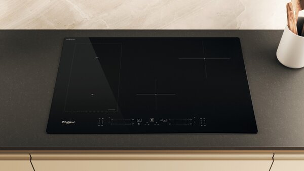 Whirlpool Piano Cottura Induzione 4 Fuochi Larghezza 77 cm vetroceramica tecnologia FlexiCook colore Nero - WL S2177 CPNE