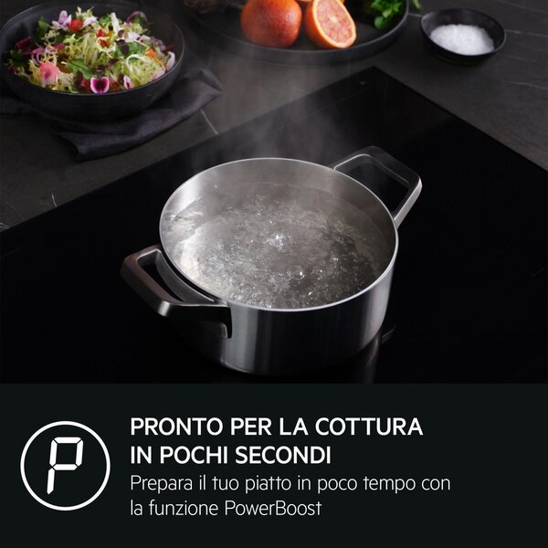 Aeg Piano Cottura Induzione 4 Fuochi Larghezza 78 cm in Vetroceramica colore Nero - IKK84443FB Serie 6000 Bridge