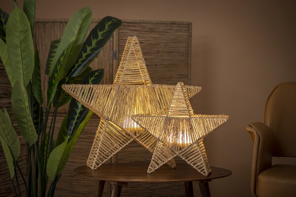 Lampada da terra natalizia marrone 60 cm con LED integrato ricaricabile IP54 - Sisine
