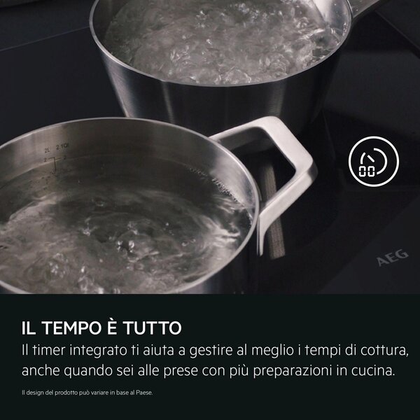 Aeg Piano Cottura Induzione 4 Fuochi Larghezza 78 cm in Vetroceramica colore Nero - IKK84443FB Serie 6000 Bridge