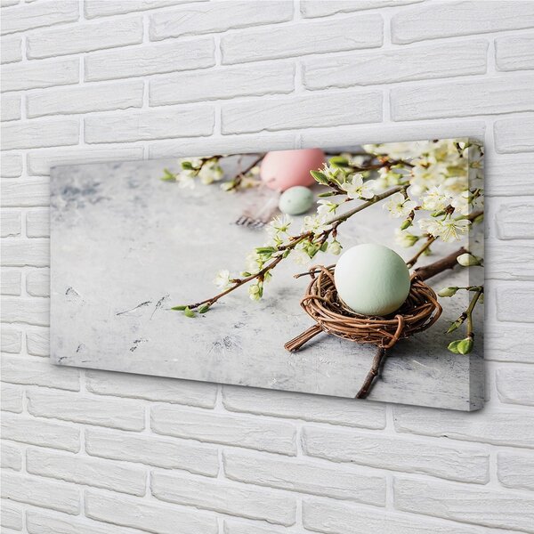 Quadro su tela Fiori d'uovo 100x50 cm
