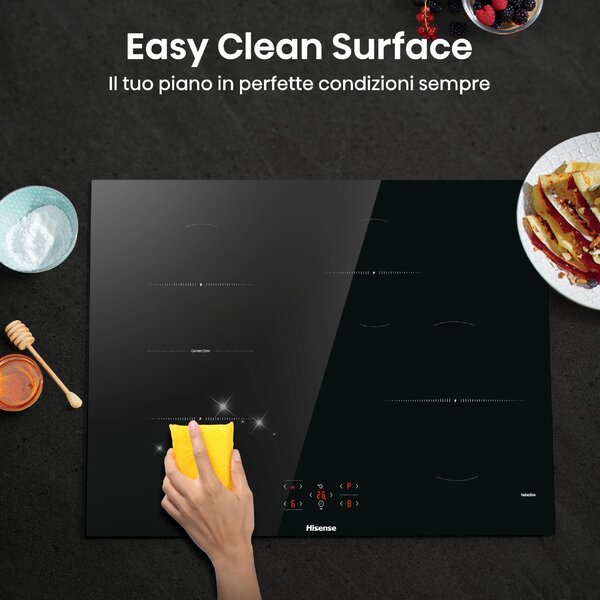 Hisense Piano Cottura Induzione 4 Fuochi Larghezza 80 cm colore Nero - HI8421BSC